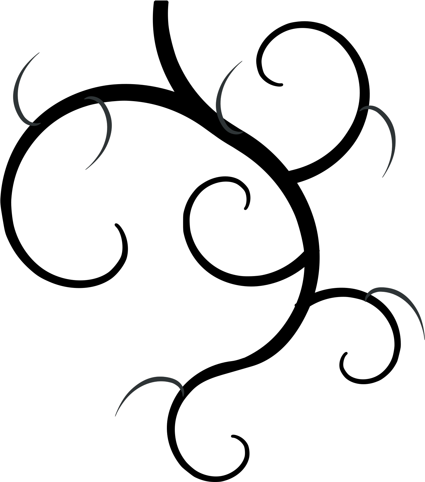 Rose Vine Cliparts - Swirl Clip Art (522x593), Png Download