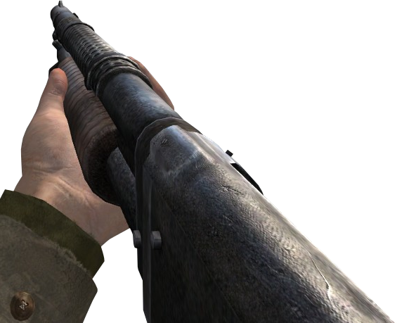 M1897 Trench Gun Cod2 - Call Of Duty 2 Shotgun (565x459), Png Download