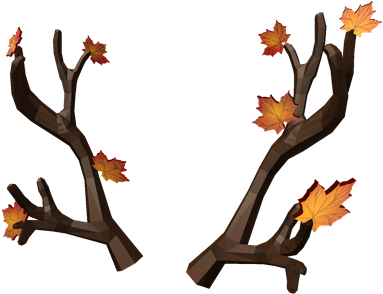 Leafy Antlers Of Autumn - Black Iron Antlers Roblox (420x420), Png Download