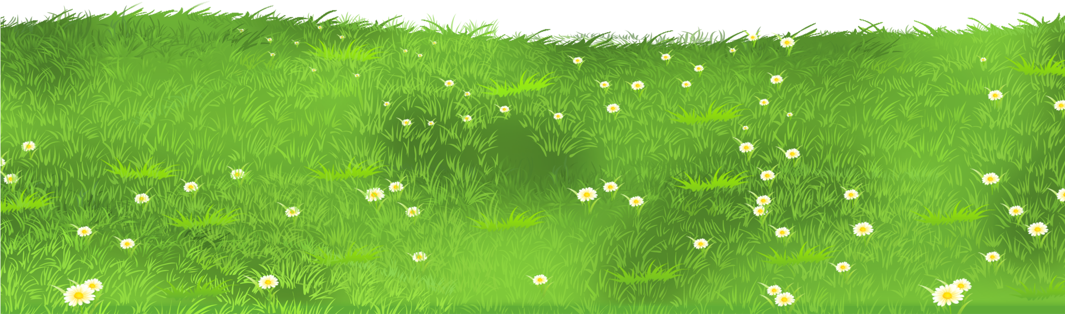 Grass Ground With Daisies Png Clipart - Ground Clipart (600x252), Png Download