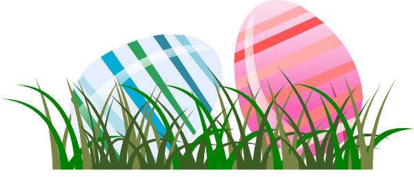 Easter Eggs In Grass Clipart - Easter Egg Clip Art Png (600x257), Png Download