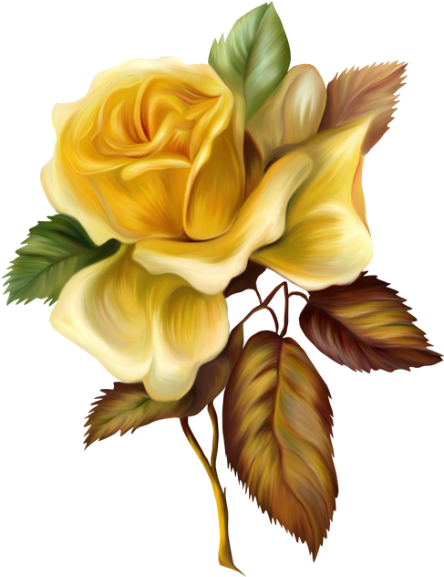 Painting Clipart Yellow Paint - Oil Paint Flower Png (500x645), Png Download