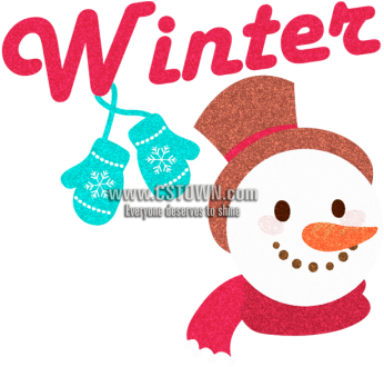Cute Snowman Glitter Vinyl Transfer For Xmas Moment - Hat (450x450), Png Download