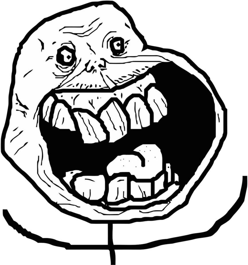 Face By Yeyangarts On - Happy Forever Alone Face (866x923), Png Download