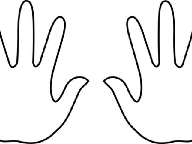 Single Cliparts Free Download - Kid Hand Clip Art Black And White (640x480), Png Download