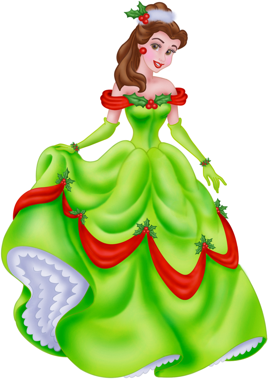 Top 96 Disney Christmas Clip Art - Disney Princess Belle Christmas (400x400), Png Download