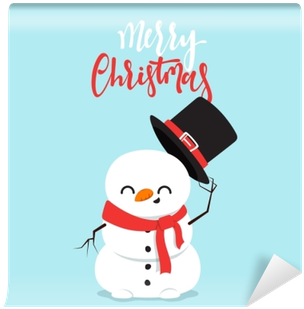 Snowman Cartoon Character In A Flat Style - Snowman (400x400), Png Download