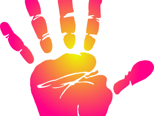 Handprint Clipart Pink - Clip Art Of Handprints (640x480), Png Download