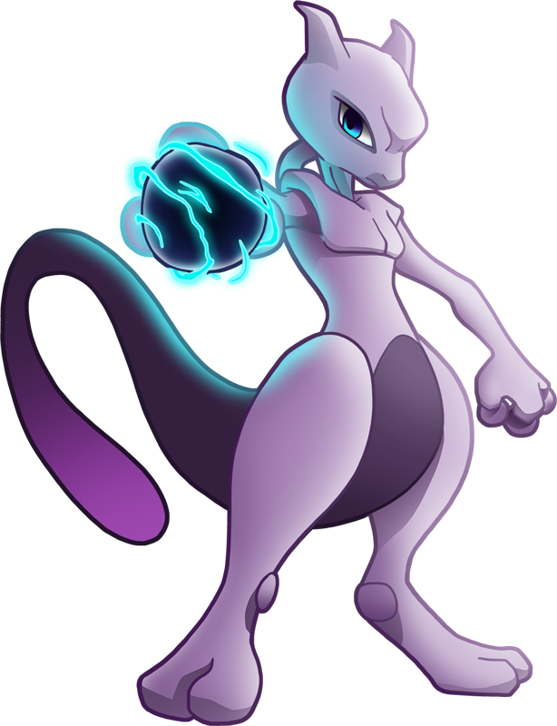 Shiny Mewtwo Pokédex - Mewtwo Pokemon Png (614x800), Png Download