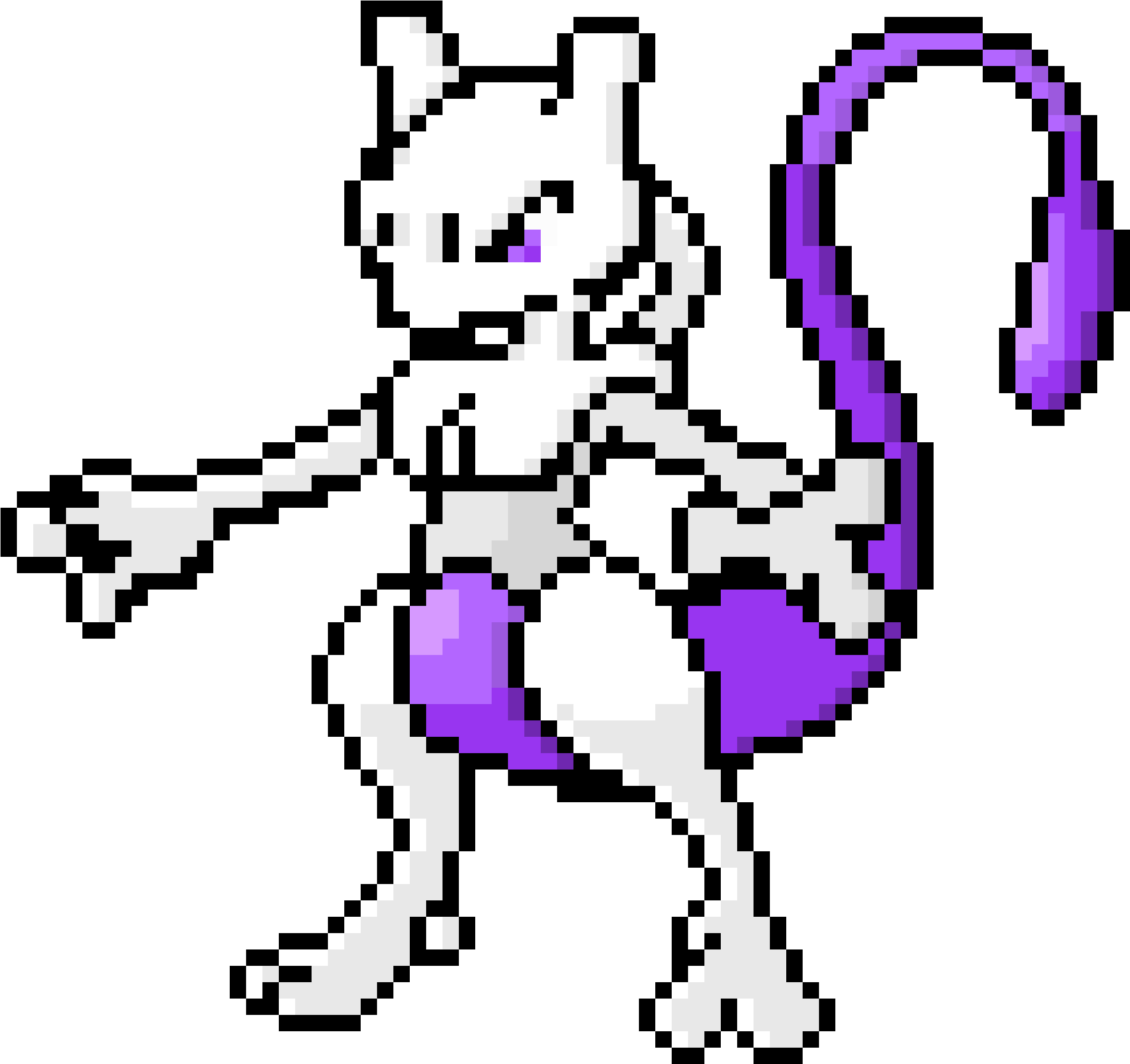Mewtwo - Mewtwo Pixel Art (2910x2580), Png Download