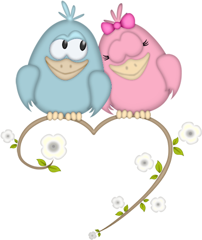 Gd Ss Love Birds - Cute Love Bird Png (418x500), Png Download