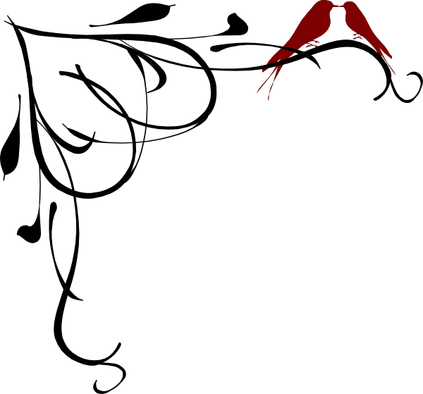 Red Love Birds Svg Clip Arts 600 X 559 Px (600x559), Png Download