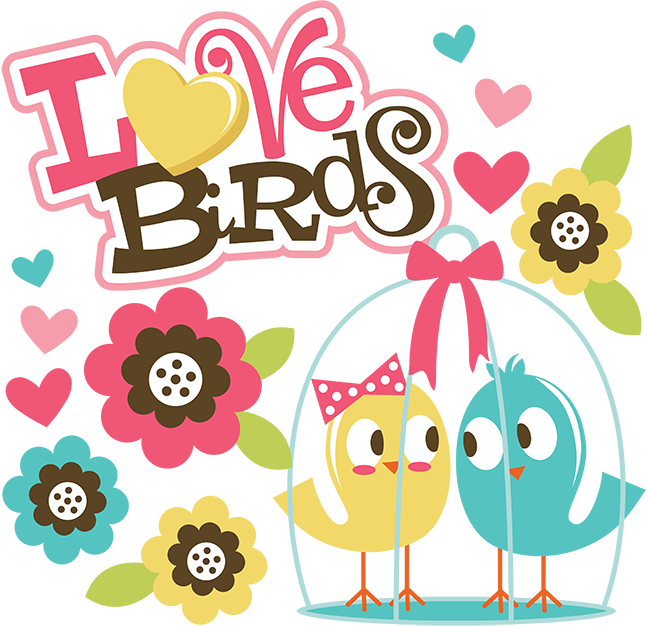 Love Birds Svg Scrapbook Collection Valentines Day - Happy Anniversary Two Love Birds (648x627), Png Download