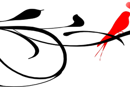 Lovebirds Drawing Abstract - Transparent Scroll Clipart (450x300), Png Download