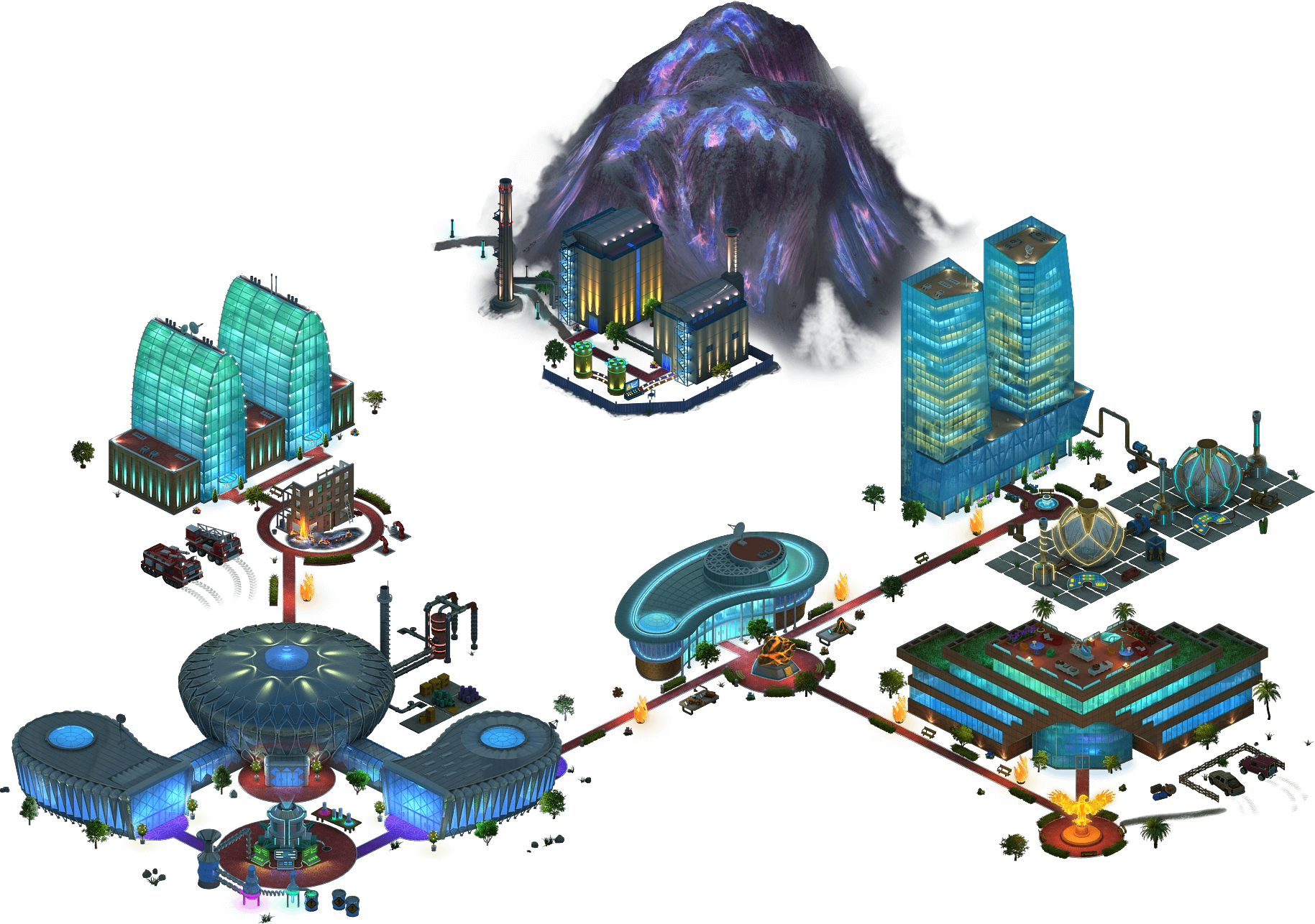 Blue Flame Area - Illustration (1829x1286), Png Download