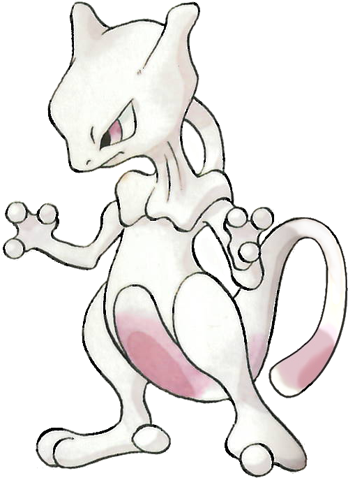 117kib, 300x407, 150mewtwoold2 - Mewtwo Original Design (300x407), Png Download