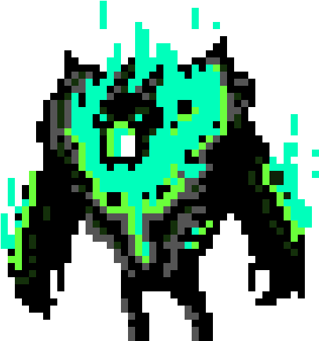 Blue Flame Boss - Fire Enemy Pixel Art (610x590), Png Download