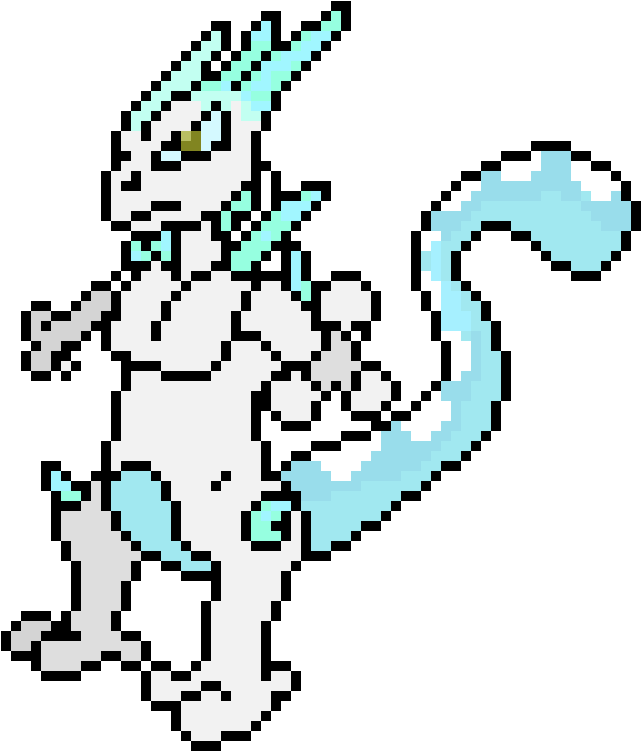 Mewtwoicedeltaspriteart - Portable Network Graphics (830x760), Png Download