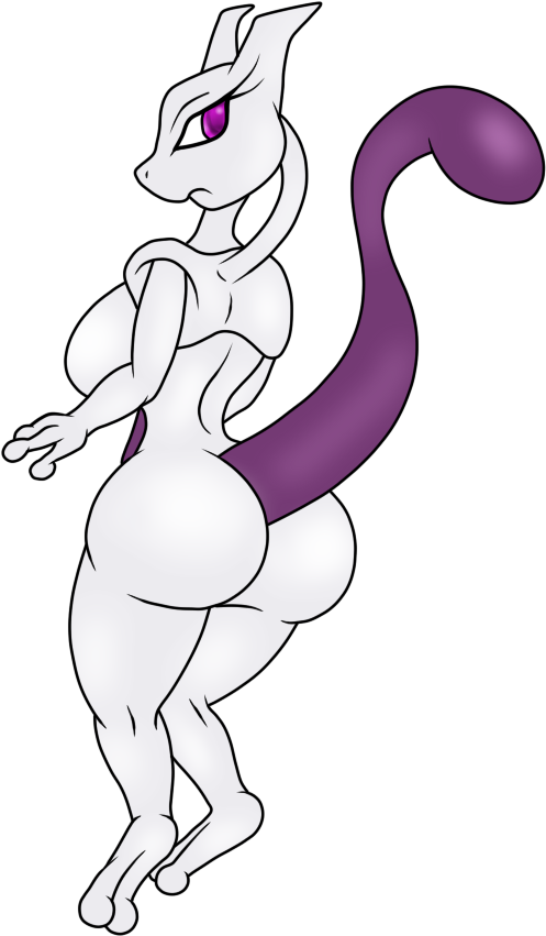 A Mewtwo Girl - Mewtwo (500x868), Png Download