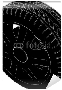 Car Wheel Tire Vector 02 Wall Mural - Tire Vector (400x400), Png Download