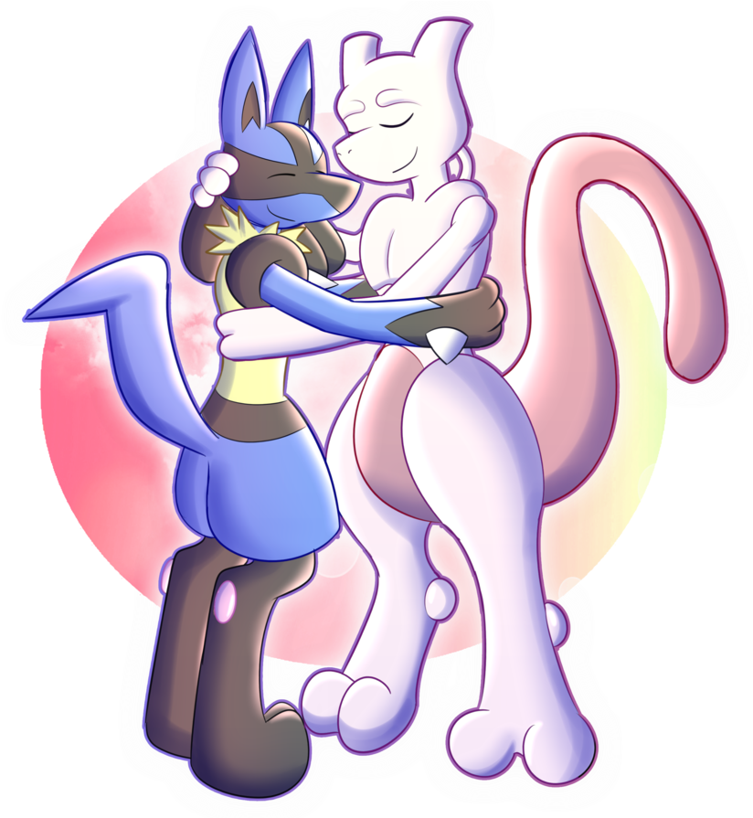 Cat Cartoon Mammal Fictional Character Purple Vertebrate - Mewtwo Lucario (894x894), Png Download