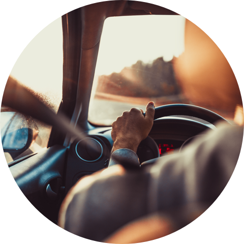 Get Behind The Wheel - Driving In The Morning (480x480), Png Download
