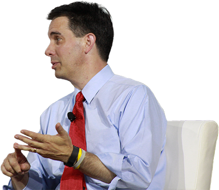 In New Hampshire, Scott Walker Doubles Down On Fighting - Sitting (600x375), Png Download