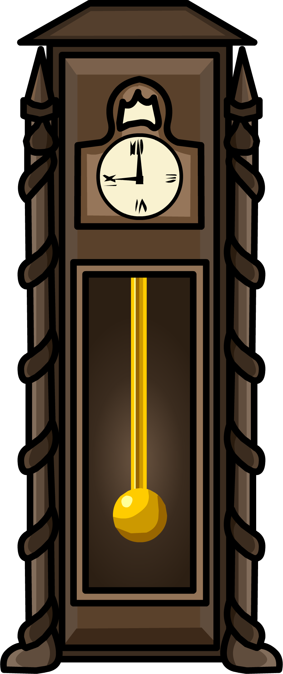 Antique Clock Furniture Icon - Club Penguin Clock (907x2160), Png Download