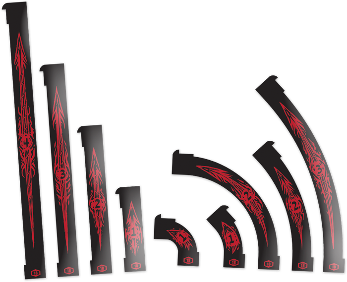 A Set Of Menacing Maneuver Templates, Etched Blood (700x569), Png Download