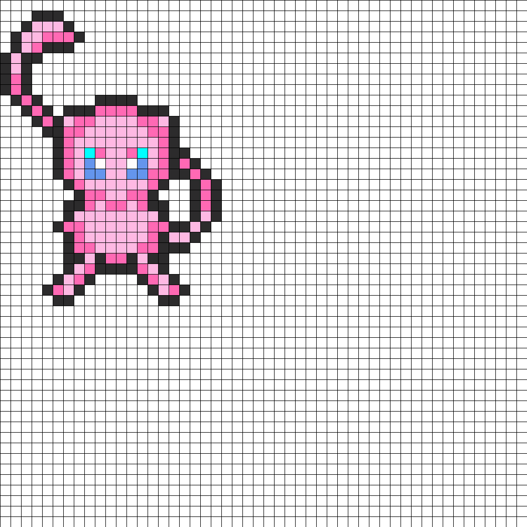 Mew Perler Bead Pattern / Bead Sprite (1050x1050), Png Download