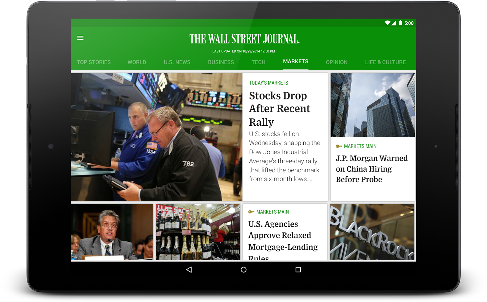 Download Updated Material Design Wall Street Journal App On PNG Image