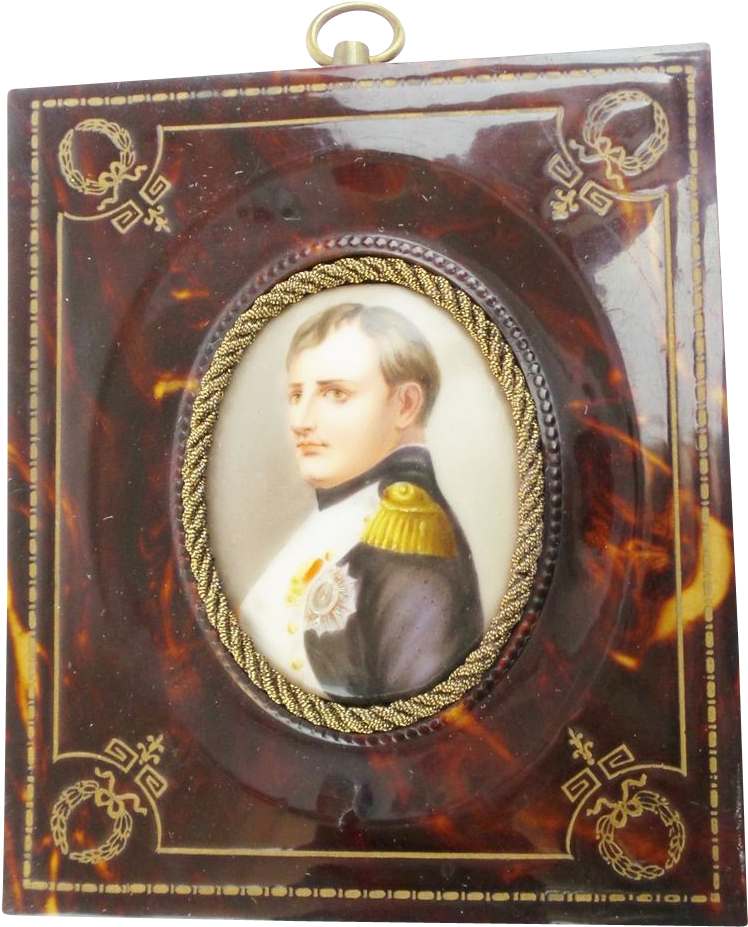 Antique French Tortoise Napoleon Porcelain Miniature (926x926), Png Download
