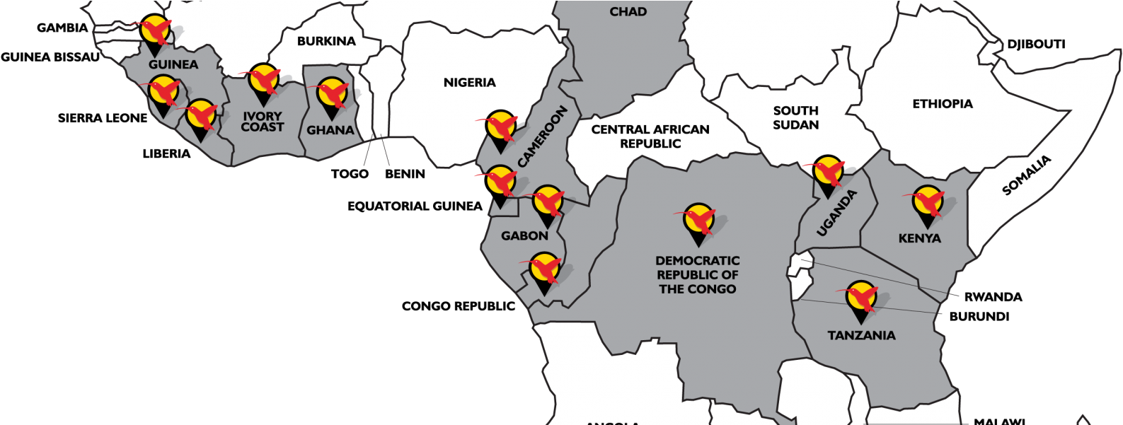 Africa Map English (1800x600), Png Download