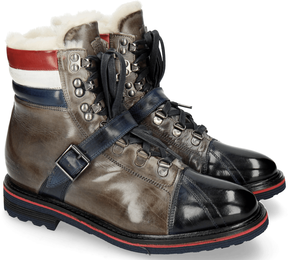 Ankle Boots Amelie 64 Navy Grigio Venice Ruby White (1024x1024), Png Download