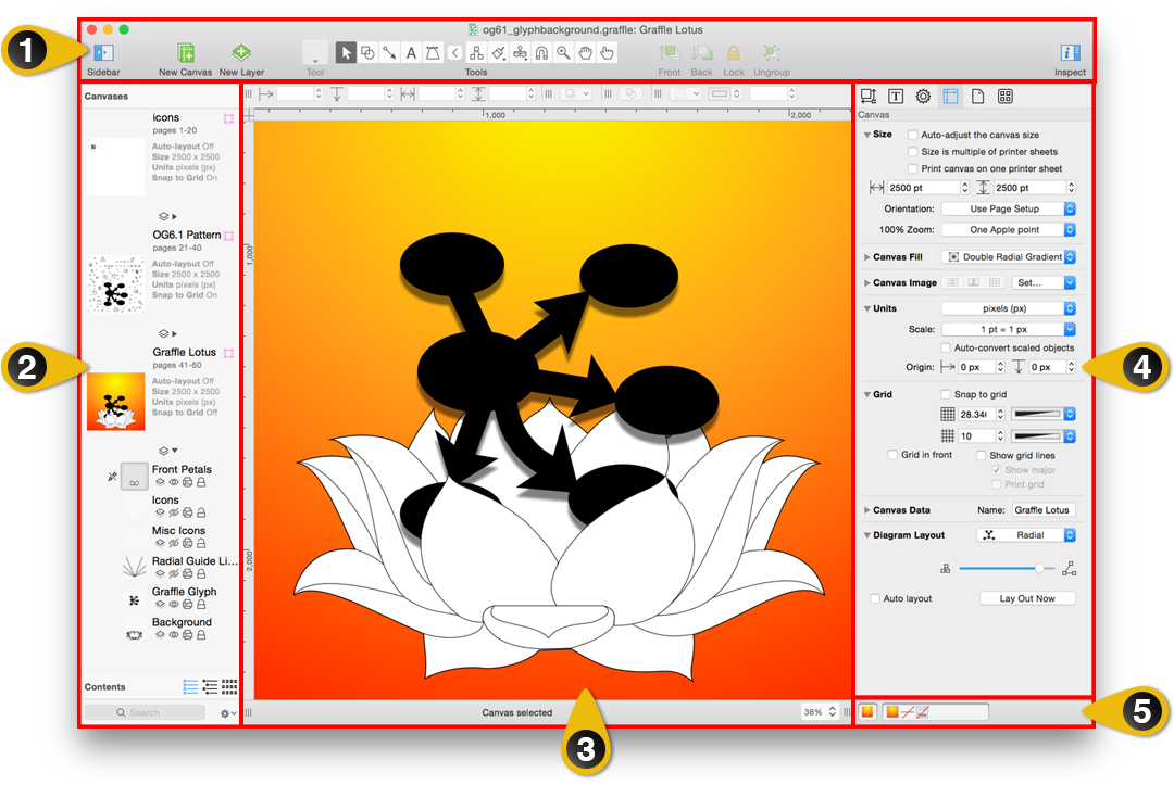 An Overview Of Omnigraffle's User Interface (1080x723), Png Download