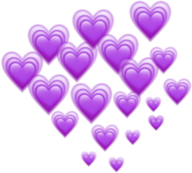 Download Purple Hearts Heart Emoji Emojis Freetoedit Remixit PNG Image with  No Background 