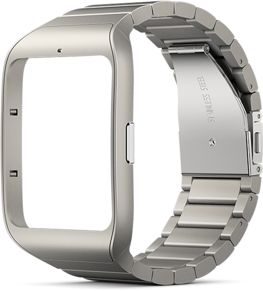 Stainless Steel Sony Smartwatch 3 Wrist Strap Swr510 (800x626), Png Download