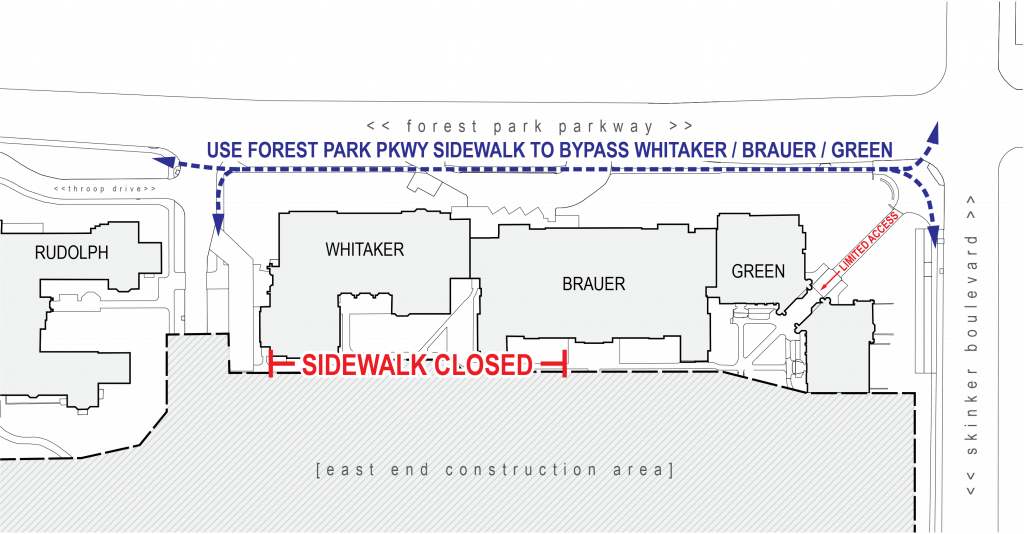 Interior Sidewalk Next To Brauer, Whitaker Halls To (1024x534), Png Download