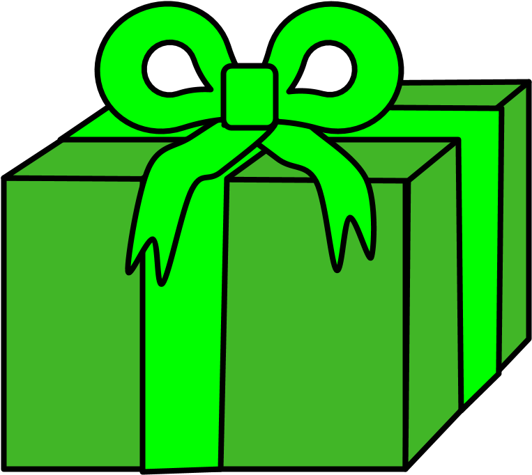 Gift, Green Wrapping Paper, Light Green Ribbon, Png (816x1056), Png Download