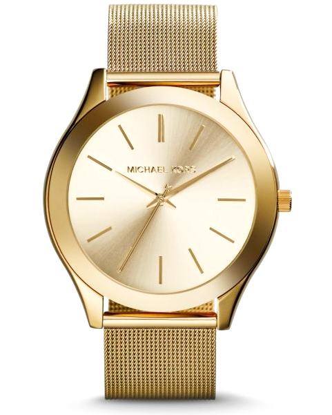 Michael Kors Mk3282 Gold Mesh Watch (695x857), Png Download