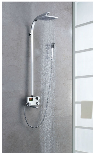Rain Fall Chrome Plated Digital Brass Body Rain Shower (650x650), Png Download