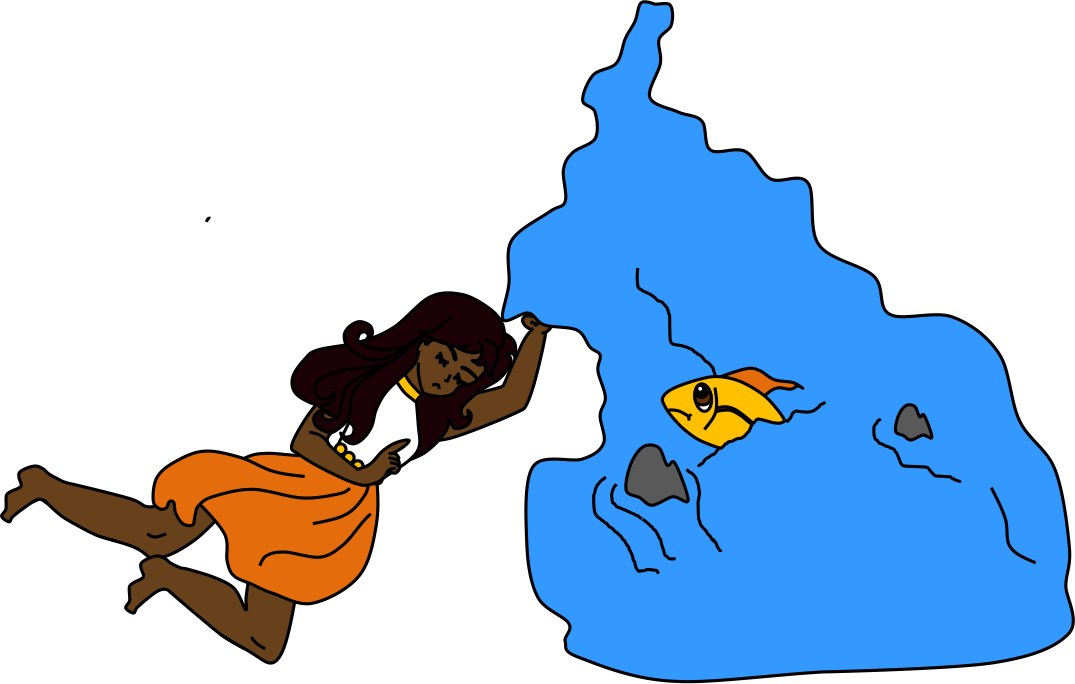 Marie And The Orange Fish (1075x684), Png Download