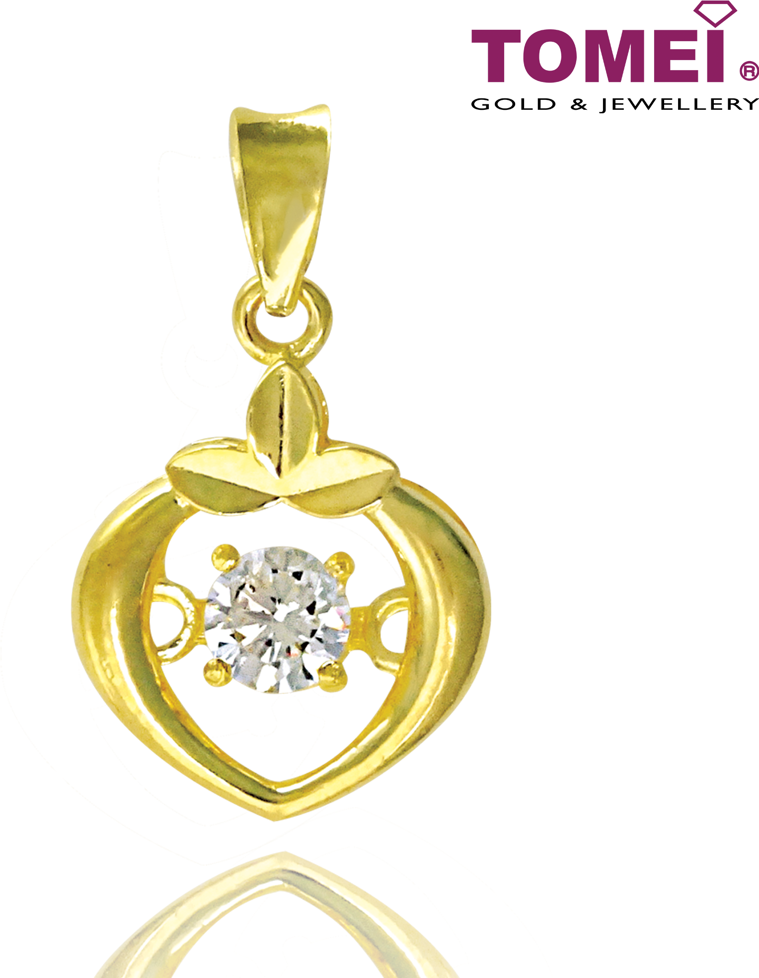 Tomei 916 Yellow Gold "whisper Of Love" Cubic Zirconia (2000x2000), Png Download