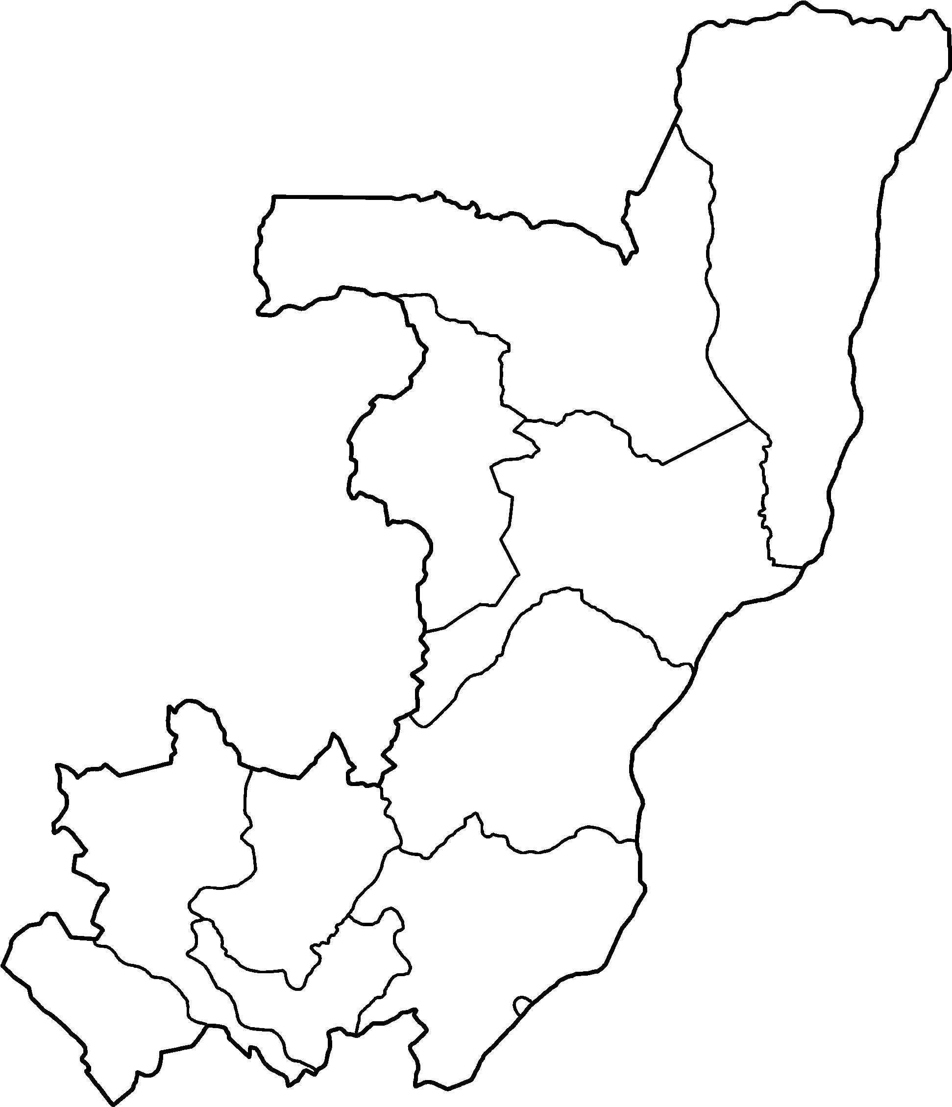 Congo Regions Blank (2000x2321), Png Download