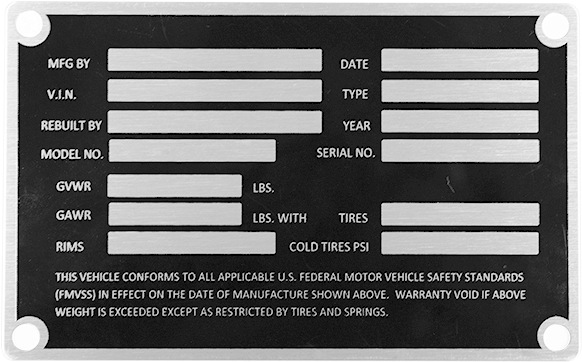 Generic Vin Plate (600x600), Png Download