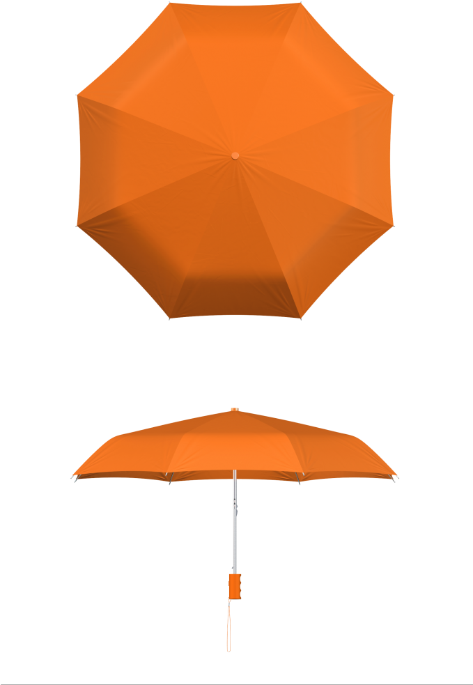 Compact Frame Orange Umbrella (683x1024), Png Download