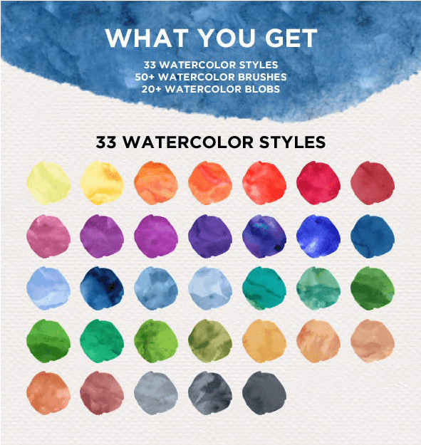 Watercolor Design Kit (850x624), Png Download