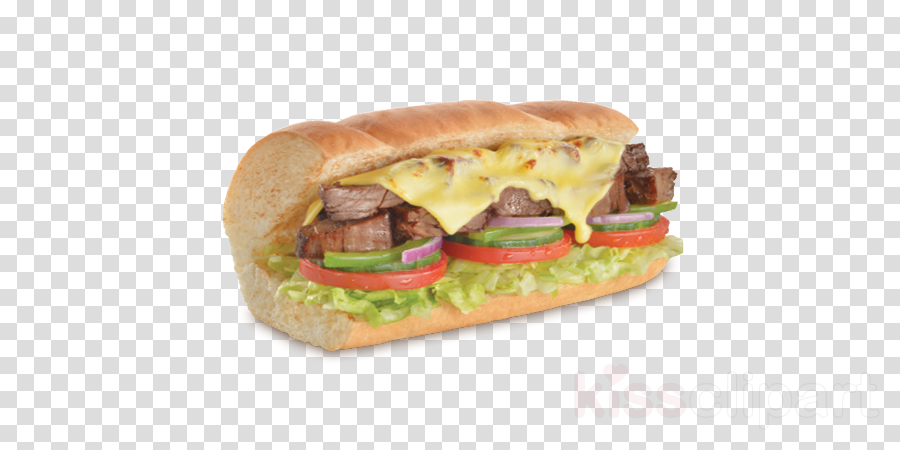 Steak Subway Clipart Subway Cheesesteak Submarine Sandwich (900x450), Png Download