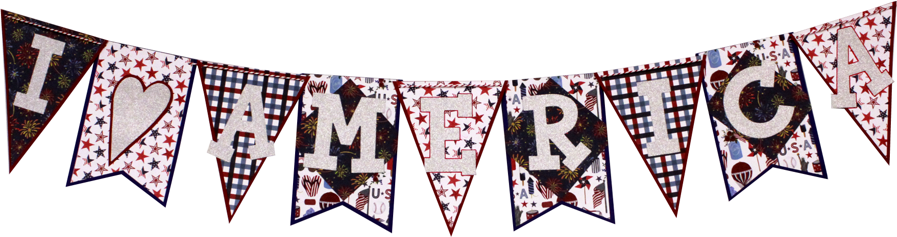 Diy I Heart America Banner (1800x517), Png Download