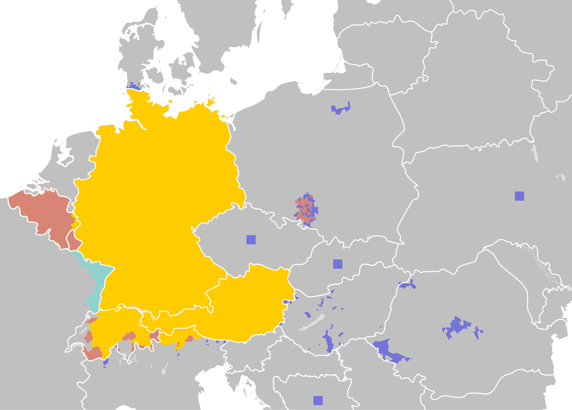 List Of Territorial Entities Where German Is An Official (2000x1436), Png Download